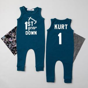 1st Year Down Football Slim Fit Sleeveless Romper