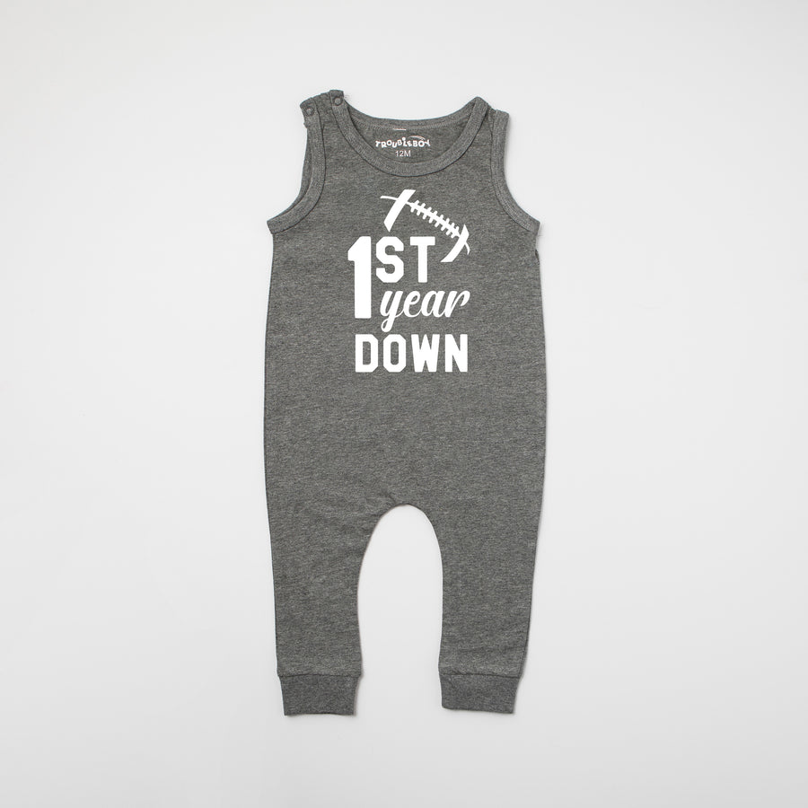 1st Year Down Football Slim Fit Sleeveless Romper