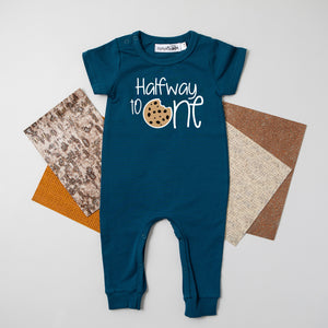 Cookie Halfway to One Half Birthday Personalized Romper