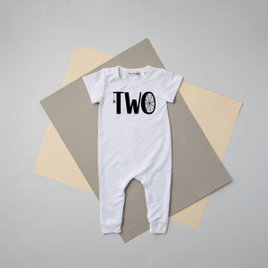 Two Spiderweb 2nd Birthday Slim Fit Short Sleeve Romper