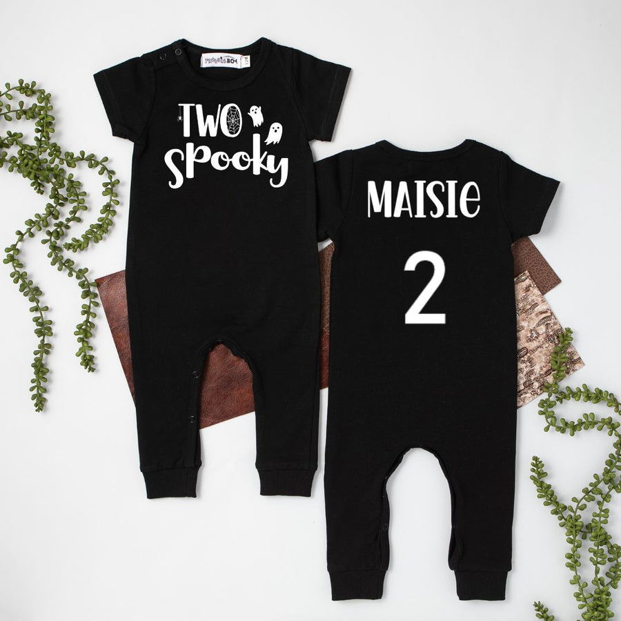 Two Spooky 2nd Halloween Themed Birthday Slim Fit Romper