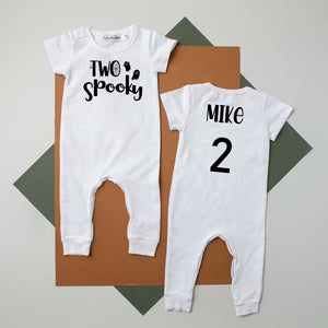 Two Spooky 2nd Halloween Themed Birthday Slim Fit Romper