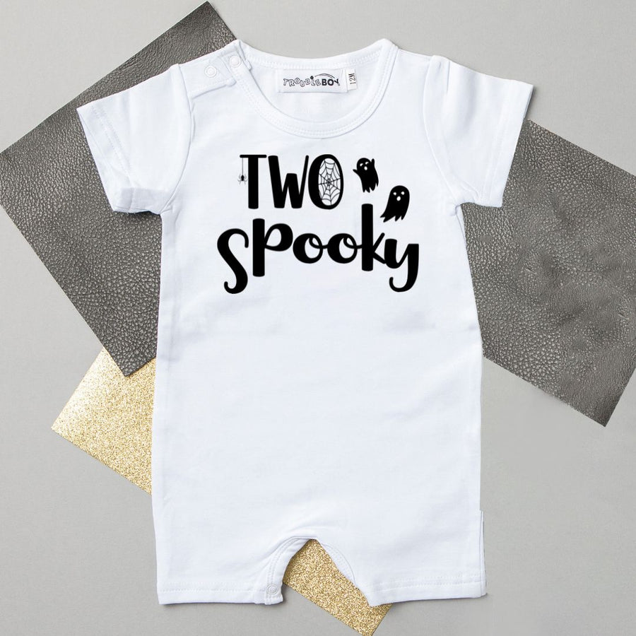 Two Spooky 2nd Halloween Themed Birthday Slim Fit Shorts Romper