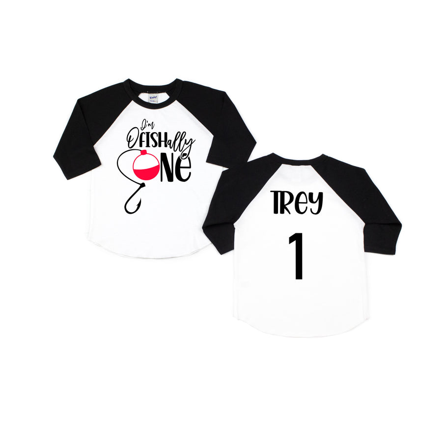 Ofishally One Personalized 1st Birthday Raglan