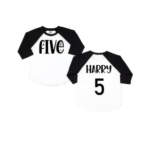 Five Spiderweb 5th Birthday Raglan