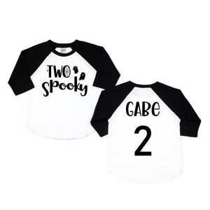 Two Spooky Halloween Themed 2nd Birthday Raglan