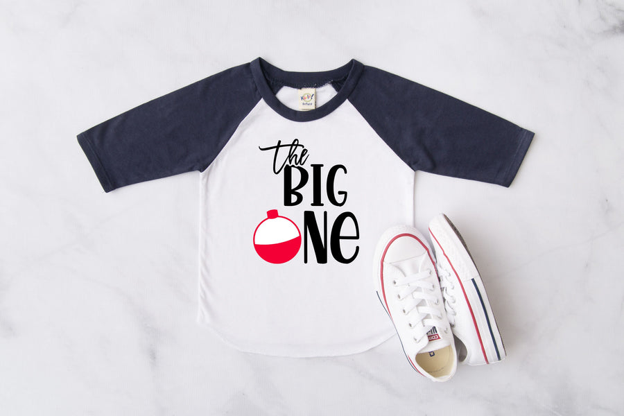 "The Big One" Bobber Personalized 1st Birthday Raglan