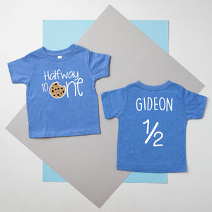 Halfway to One Cookie Personalized Half Birthday T-shirt or Bodysuit