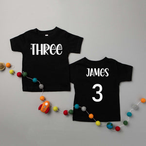 "Three Spiderweb" Halloween Themed 3rd Birthday T-shirt