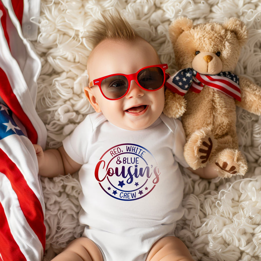 Red White and Blue Cousin's Crew 4th of July Matching T-Shirts