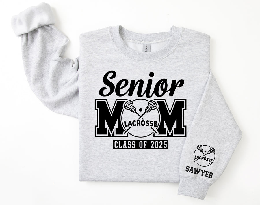 Senior Mom Personalized Lacrosse Sweatshirt