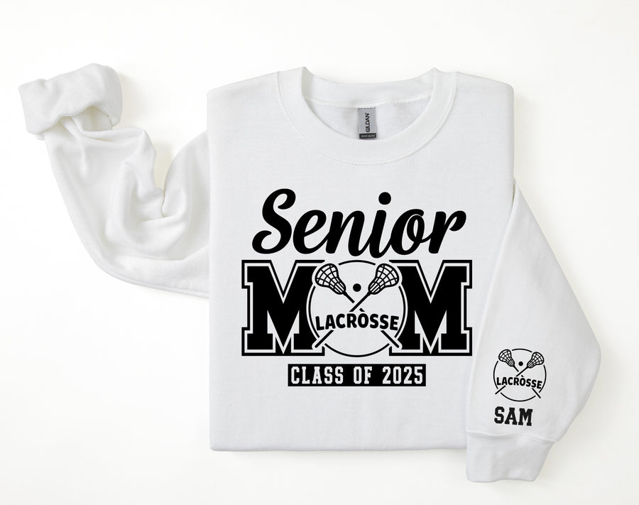 Senior Mom Personalized Lacrosse Sweatshirt