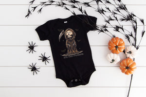 "It's Got Pockets" Grim Reaper Kids Halloween T-shirt or Bodysuit