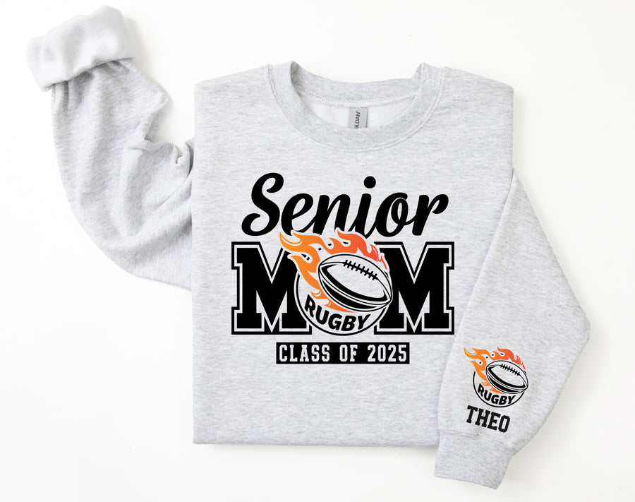 Senior Mom Personalized Rugby Sweatshirt