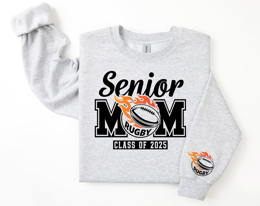 Senior Mom Personalized Rugby Sweatshirt