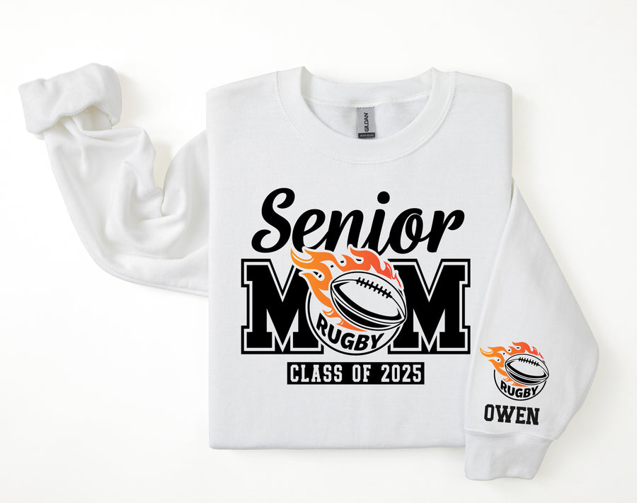 Senior Mom Personalized Rugby Sweatshirt