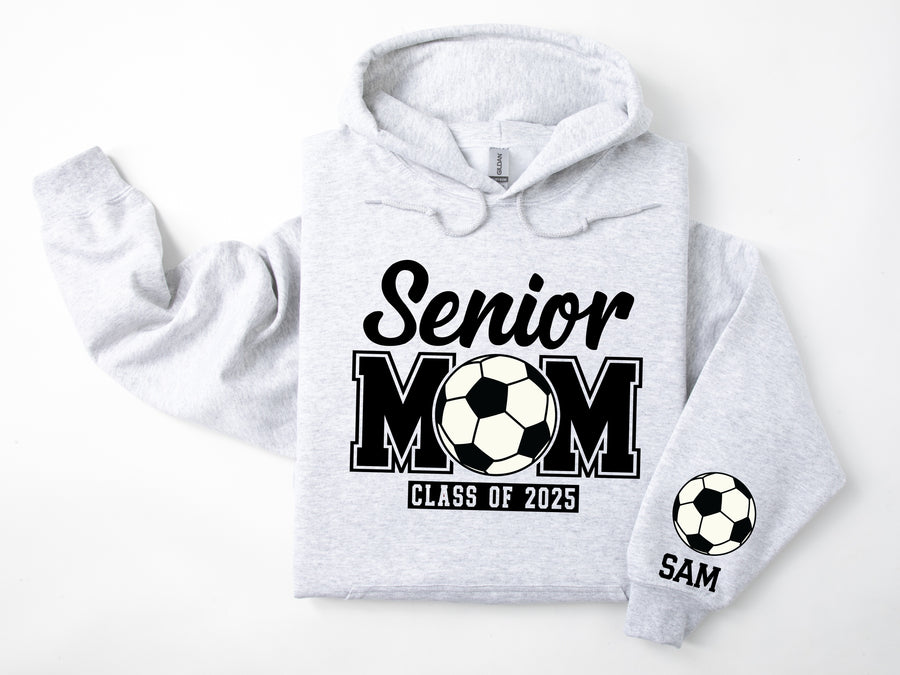 Senior Mom Personalized Soccer Hoodie Sweatshirt