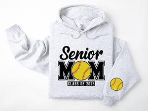 Senior Mom Personalized Softball Hoodie Sweatshirt