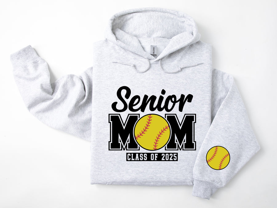 Senior Mom Personalized Softball Hoodie Sweatshirt