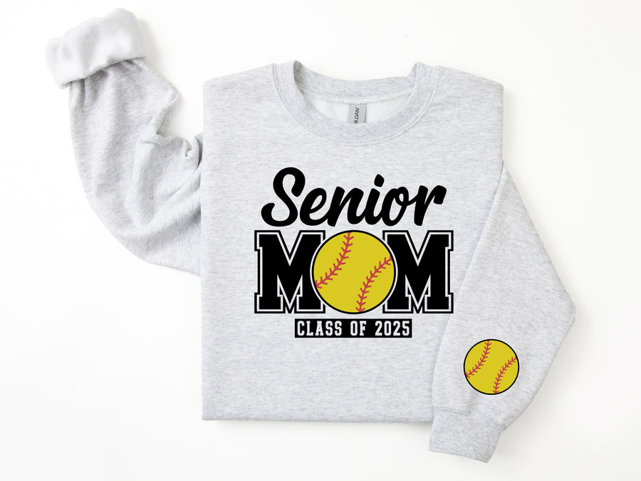 Senior Mom Personalized Softball Sweatshirt