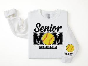 Senior Mom Personalized Softball Sweatshirt