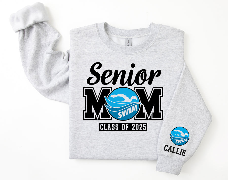 Senior Mom Personalized Swim Sweatshirt