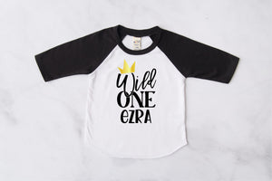 New Wild One Crown Birthday Raglan