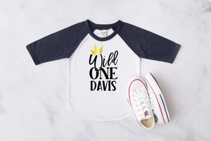 New Wild One Crown Birthday Raglan