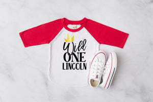 New Wild One Crown Birthday Raglan