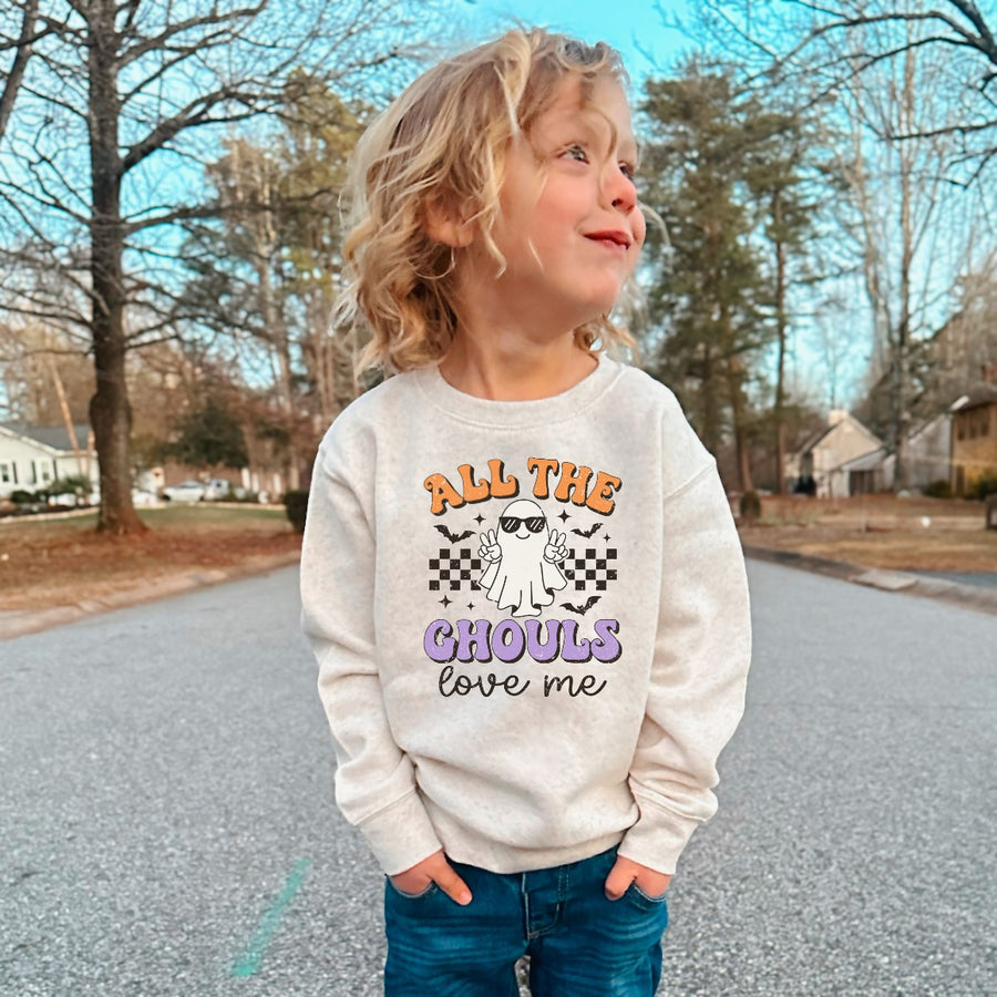 All The Ghouls Love Me Halloween Sweatshirt For Kids