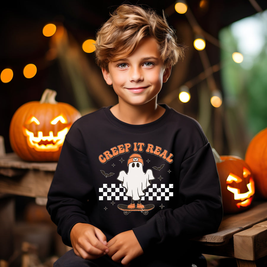 Creep It Real Kids Halloween Sweatshirt