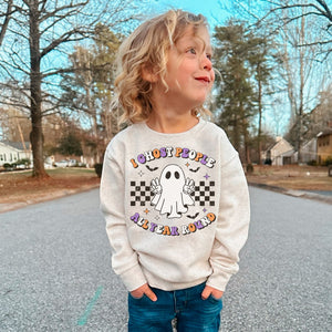 I Ghost People All Year Round Kids Halloween Sweatshirt