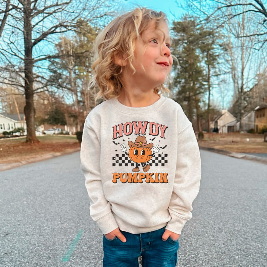 Howdy Pumpkin Kids Halloween Sweatshirt