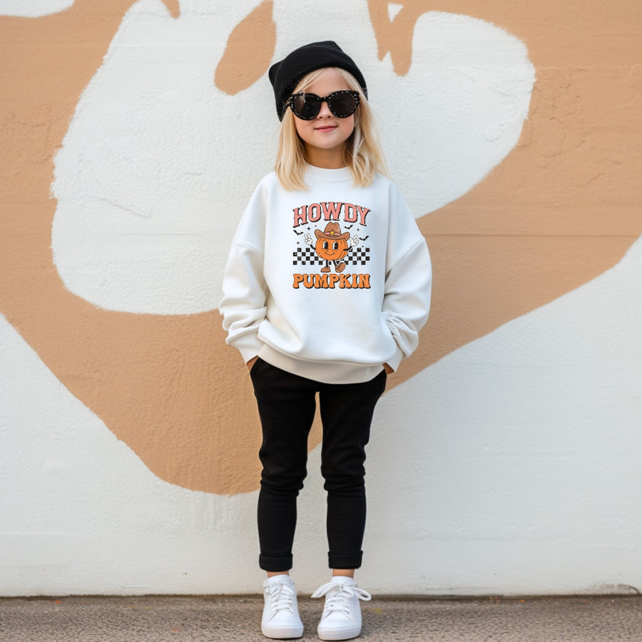 Howdy Pumpkin Kids Halloween Sweatshirt