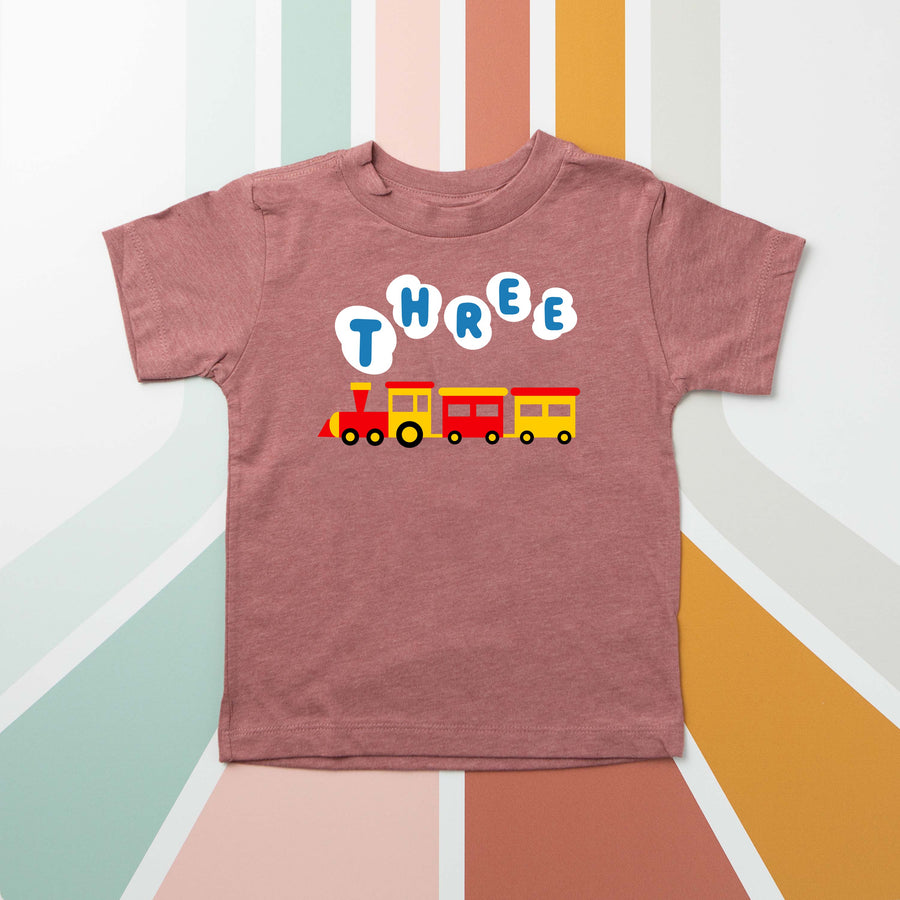 Three Train Personalized 3rd Birthday T-shirt