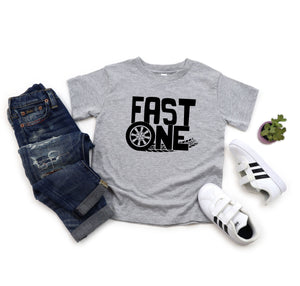 "Fast One" 1st Birthday Racing Theme T-shirt or Bodysuit