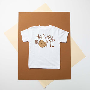 Halfway to One Cookie Personalized Half Birthday T-shirt or Bodysuit