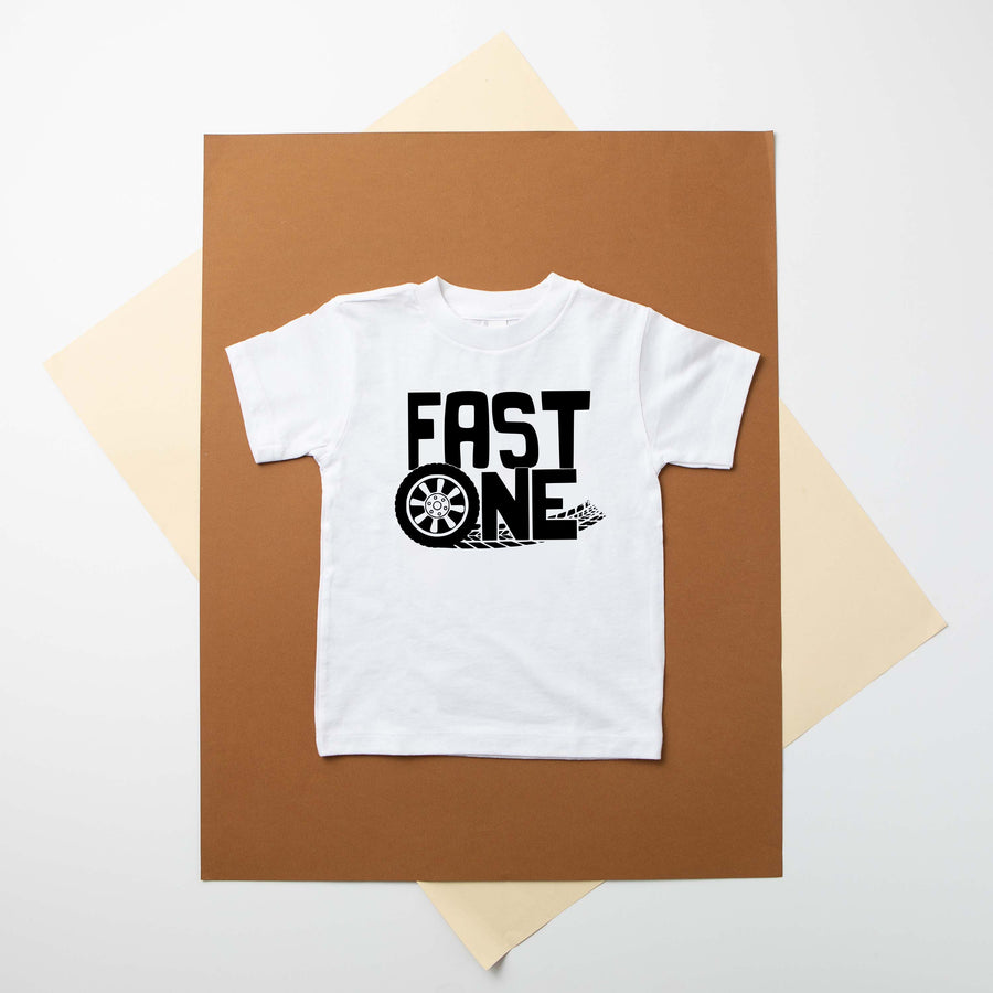 "Fast One" 1st Birthday Racing Theme T-shirt or Bodysuit