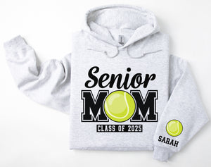 Senior Mom Personalized Tennis Hoodie Sweatshirt