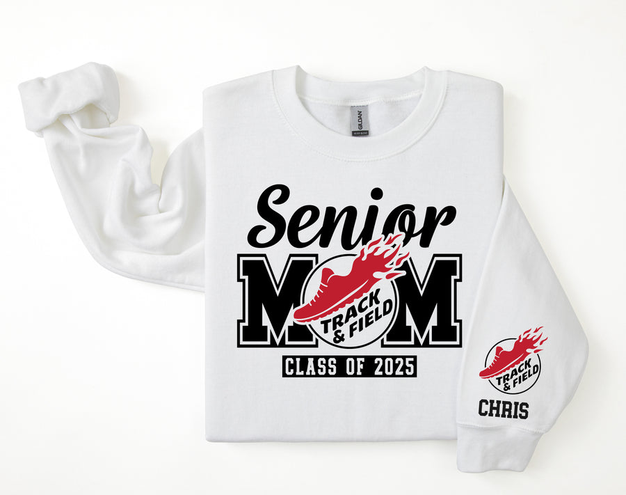 Senior Mom Personalized Track And Field Sweatshirt