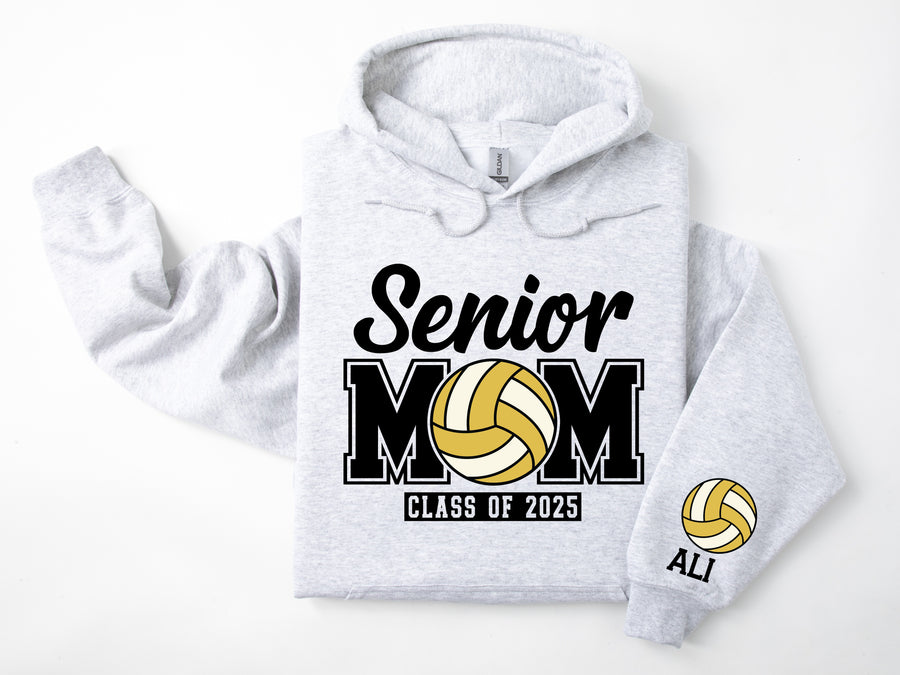 Senior Mom Personalized Volleyball Hoodie Sweatshirt