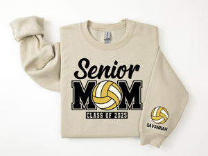 Senior Mom Personalized Volleyball Sweatshirt