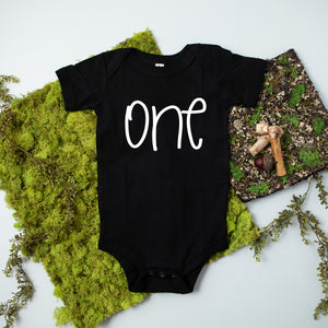 Minimalistic One Personalized 1st Birthday Outfit