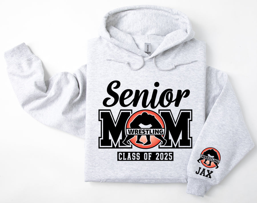 Senior Mom Personalized Wrestling Hoodie Sweatshirt