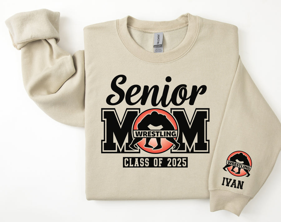 Senior Mom Personalized Wrestling Sweatshirt