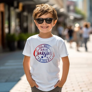 Red White and Blue Cousin's Crew 4th of July Matching T-Shirts