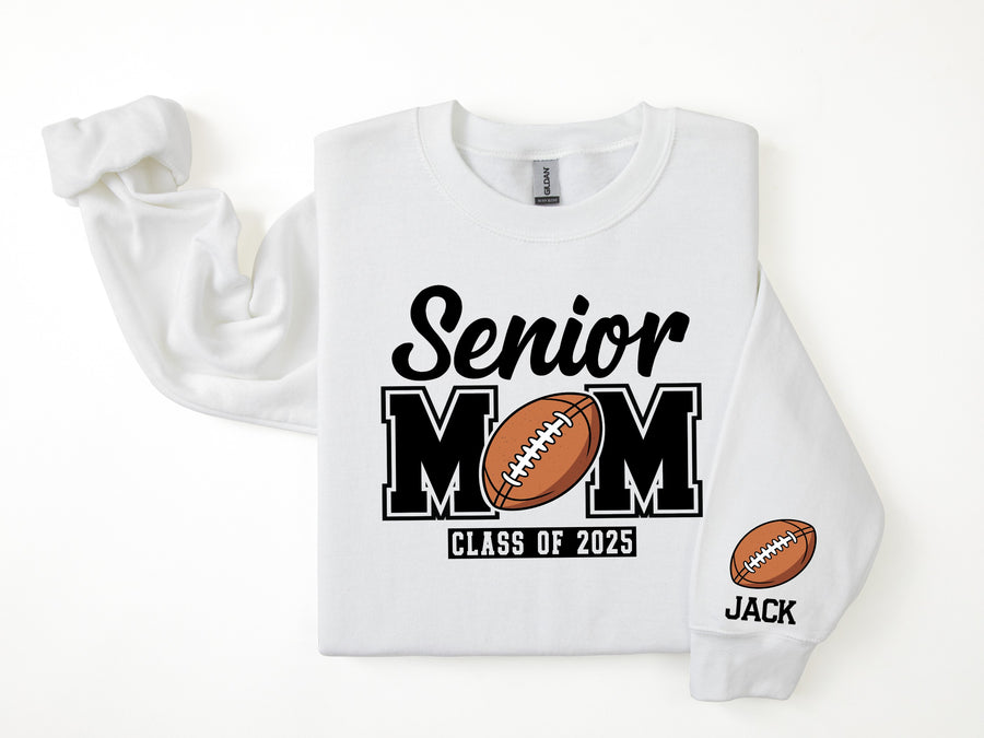 Senior Mom Personalized Football Sweatshirt