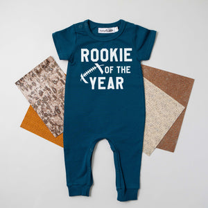 "Rookie of the Year" Football Slim Fit 1st Birthday Romper