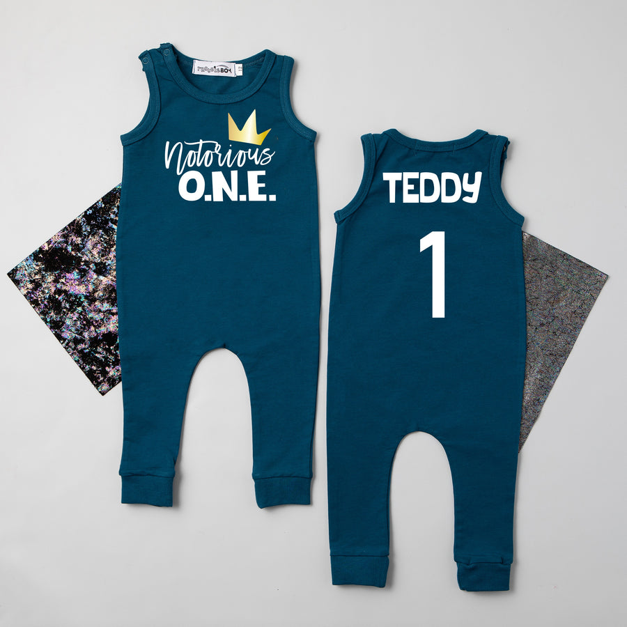 Notorious One Sleeveless Personalized First Birthday Romper