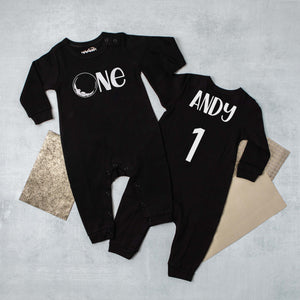 One Moon Long Sleeved Personalized Romper